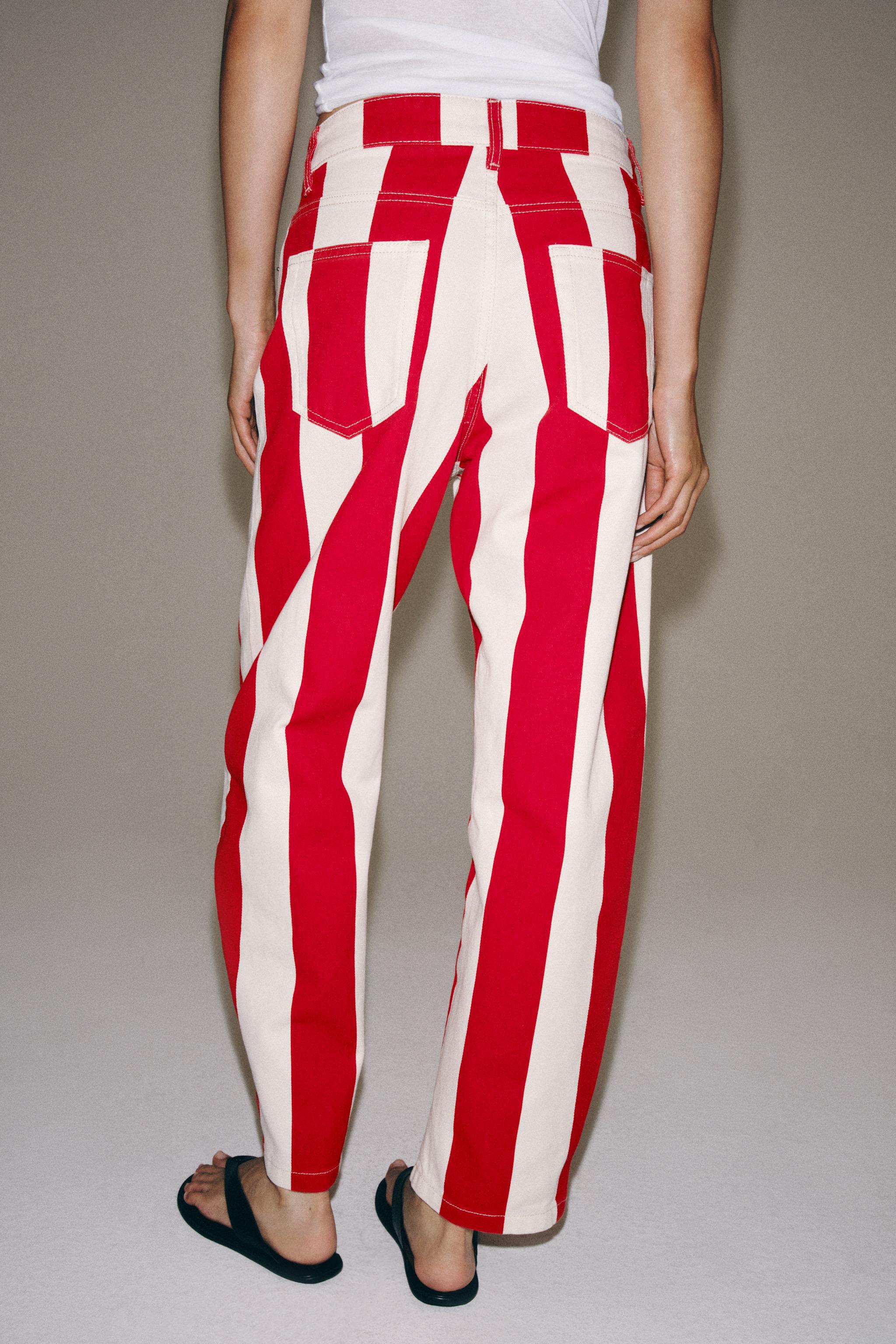 ZW COLLECTION MID-RISE TAPERED STRIPE JEANS